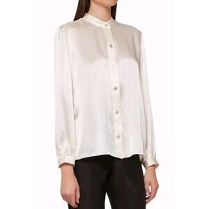 GIANNI Women Blouse Long Sleeve Made in USA Ivory Size 8 A001635